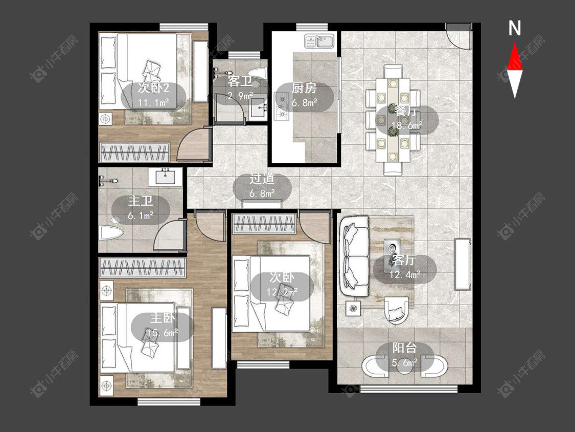 常州新庄花苑在售二手房源户型图_小牛看房