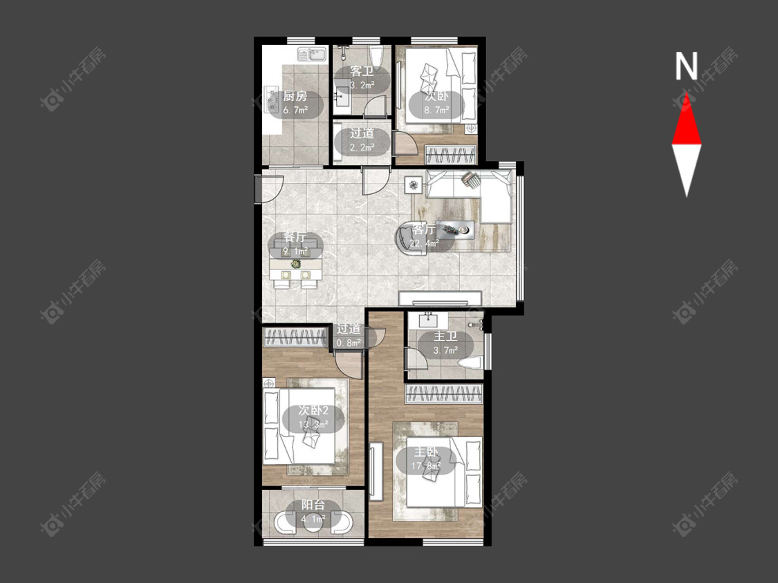 常州百馨西苑四期在售二手房源户型图_小牛看房