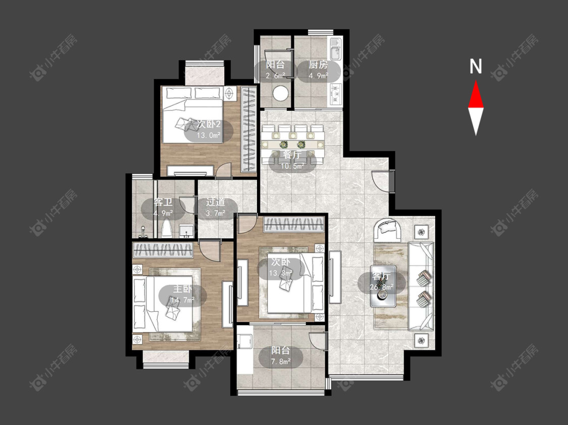 凯旋城西区房源户型图 常州凯旋城西区在售二手房源户型图_小牛看房