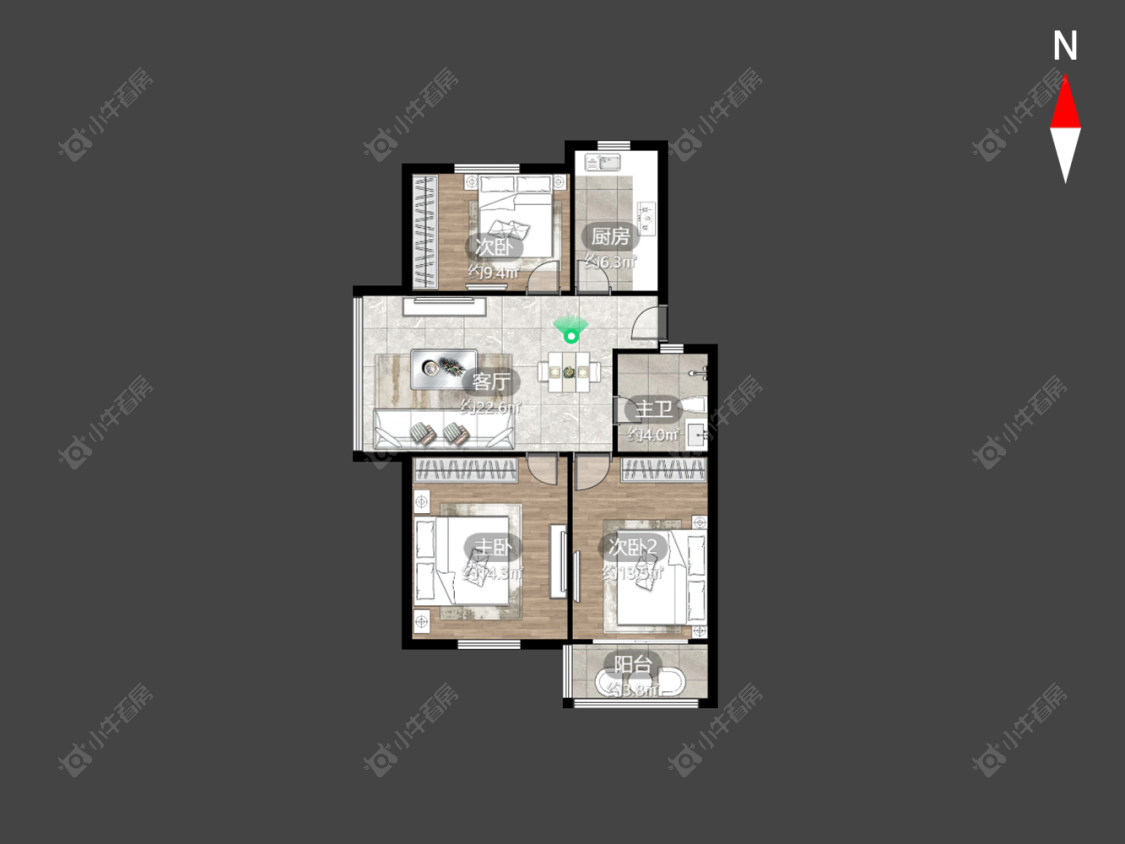 常州蓝天花园东区在售二手房源户型图_小牛看房