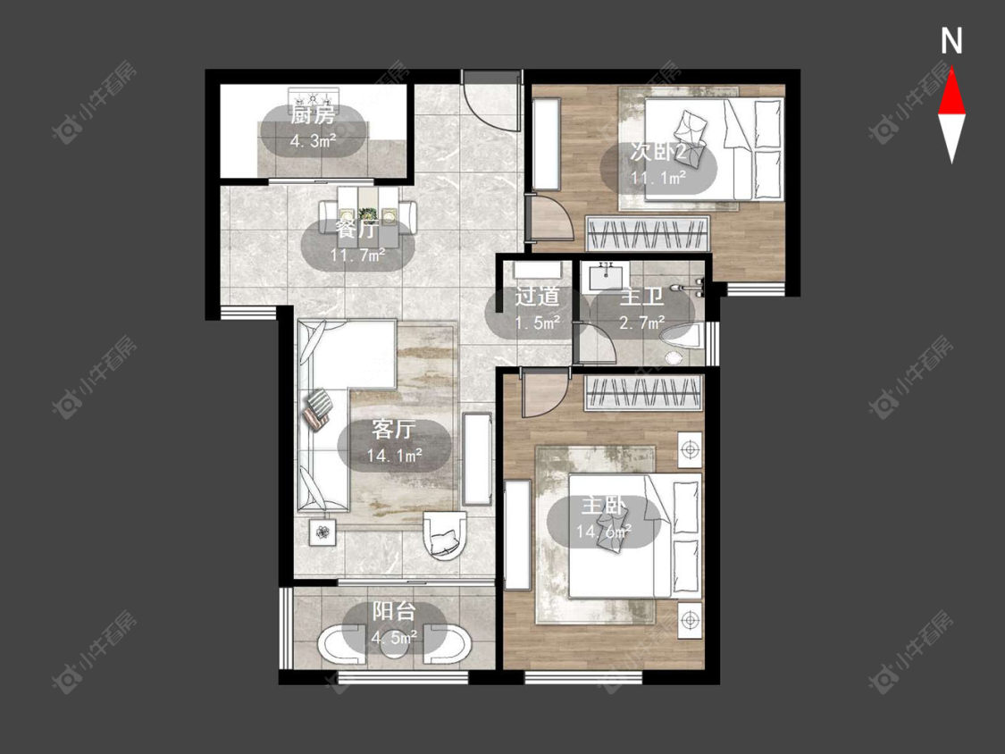 常州雨润城在售二手房源户型图_小牛看房