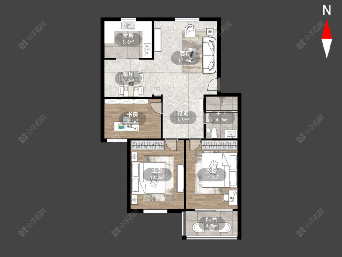 常州万福花园在售二手房源户型图_小牛看房