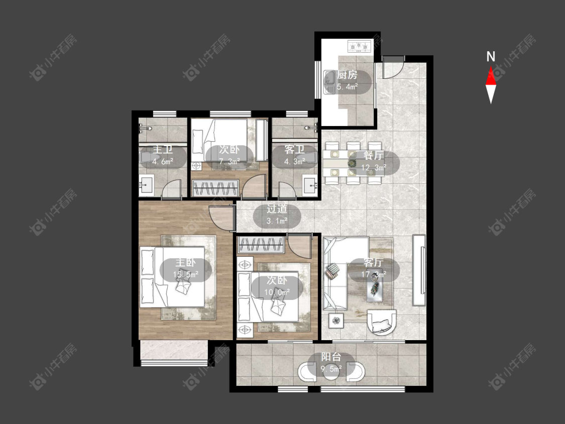 常州江东钱塘映像在售二手房源户型图_小牛看房