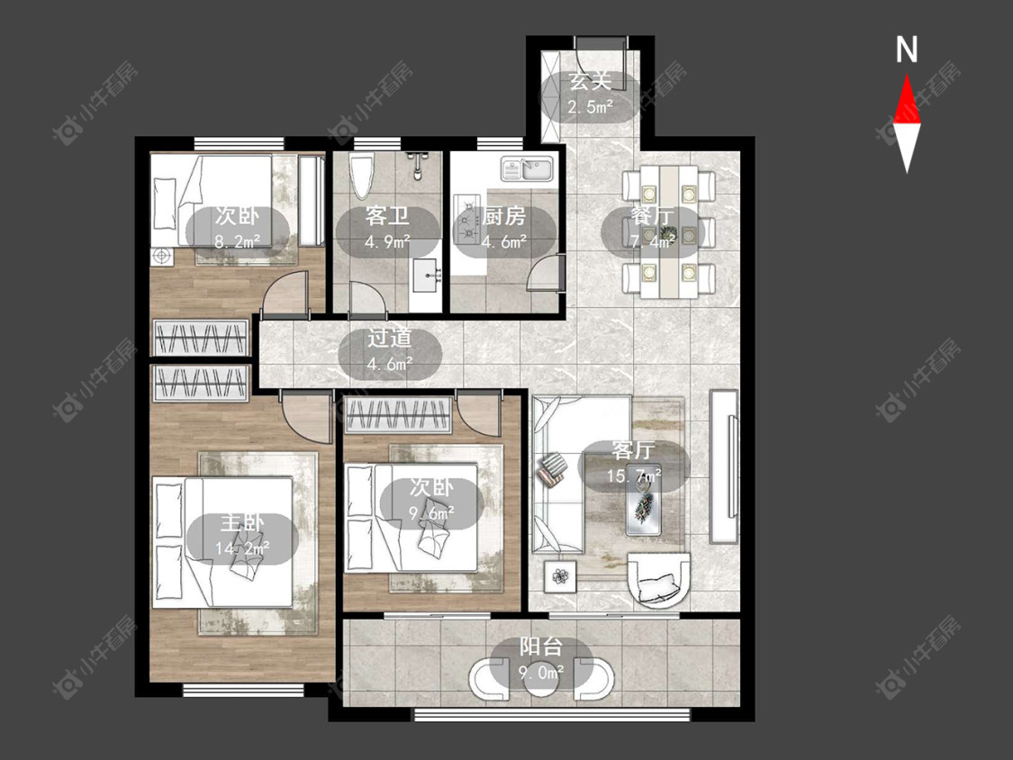 东方君开房源户型图 常州东方君开在售二手房源户型图_小牛看房