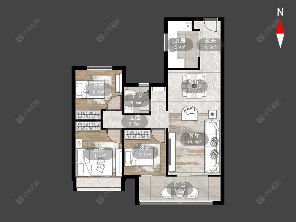 常州锦上香郡在售二手房源户型图_小牛看房