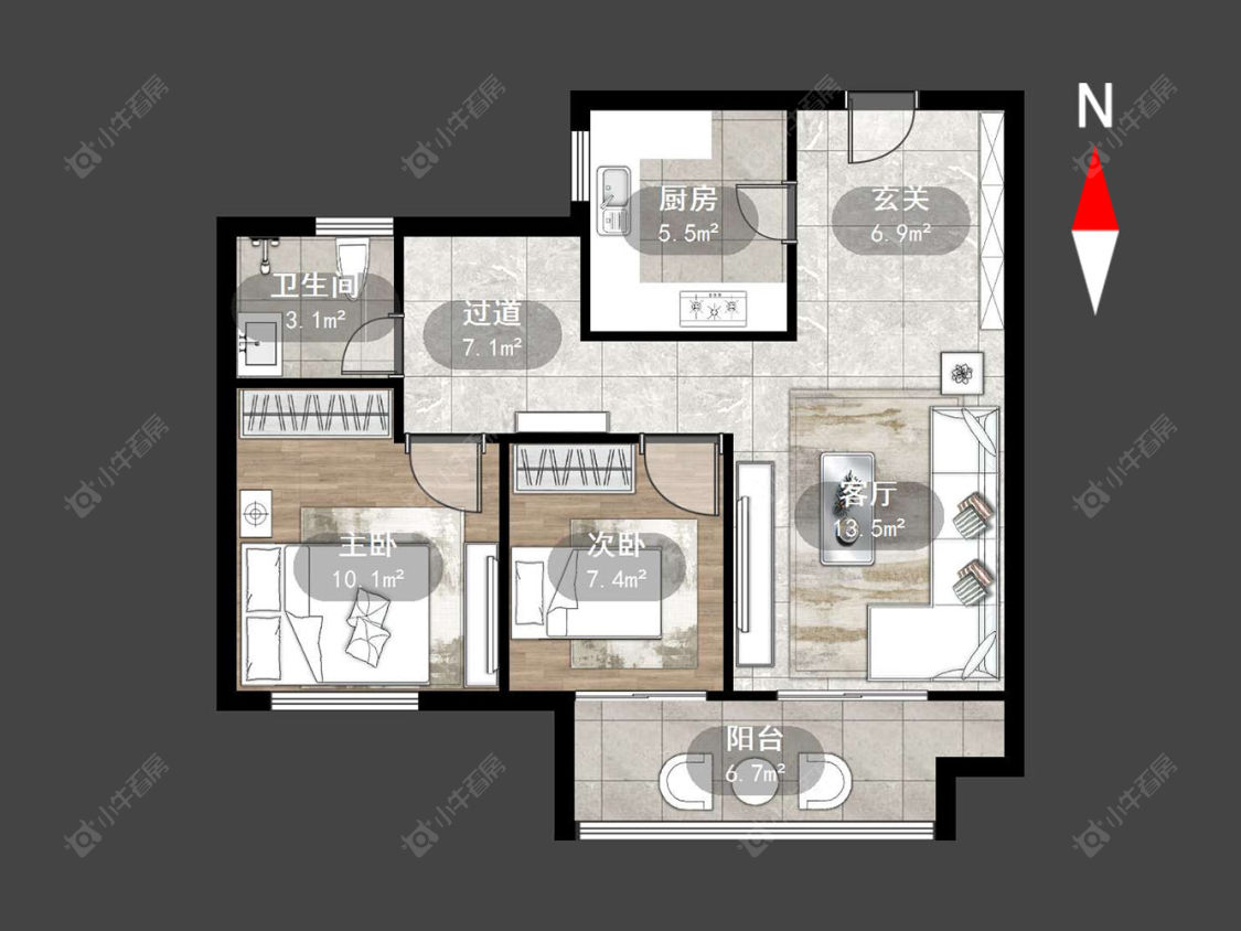 常州观湖名轩在售二手房源户型图_小牛看房