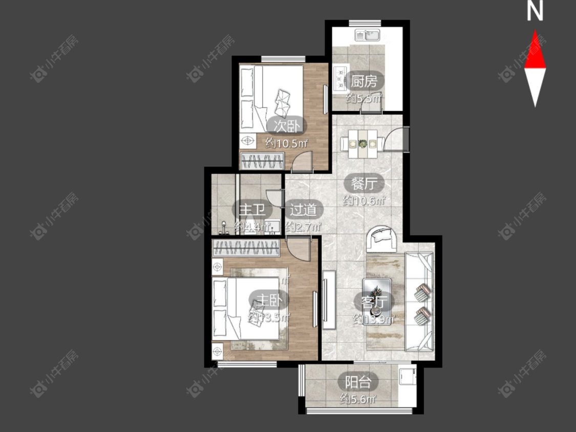 常州公园壹号一二期在售二手房源户型图_小牛看房