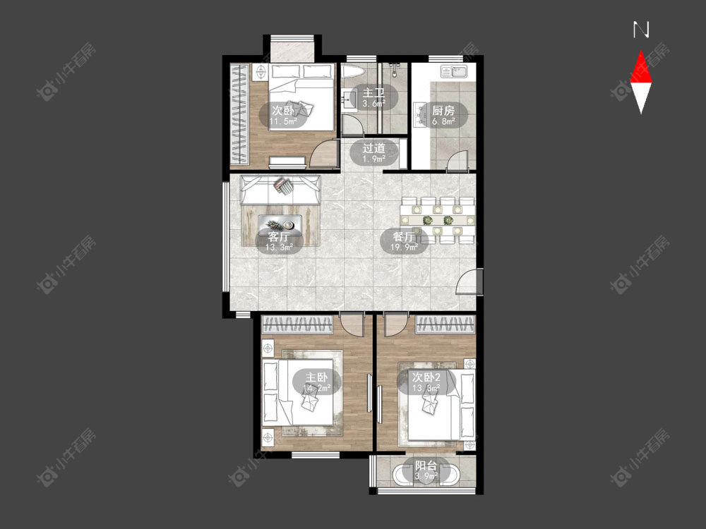 腾龙南苑房源户型图 常州腾龙南苑在售二手房源户型图_小牛看房