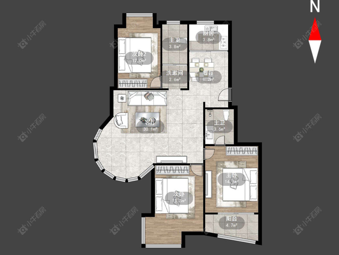 常州名桂坊在售二手房源户型图_小牛看房