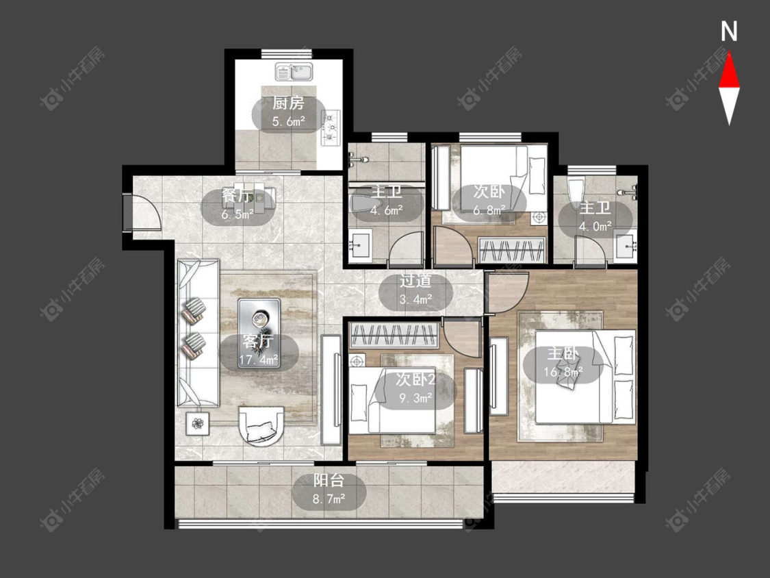 常州邹新东苑在售二手房源户型图_小牛看房