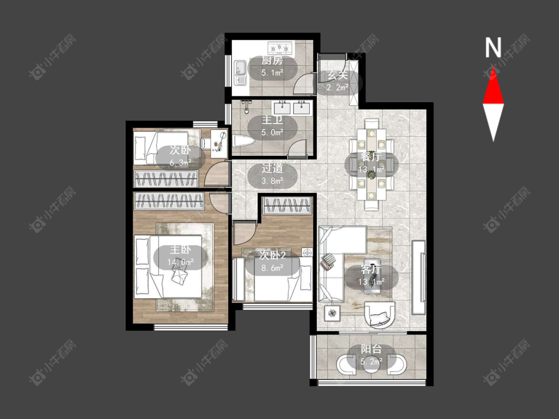 常州西瑶苑在售二手房源户型图_小牛看房