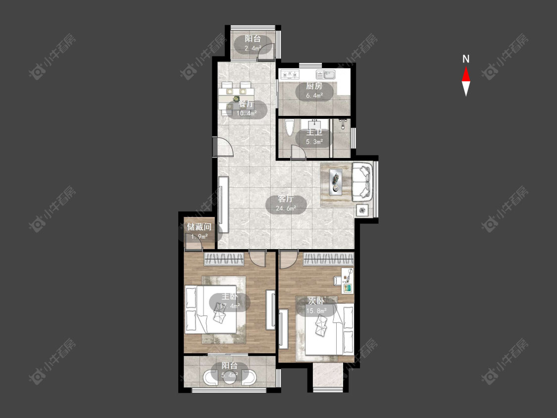 常州南洲花园在售二手房源户型图_小牛看房