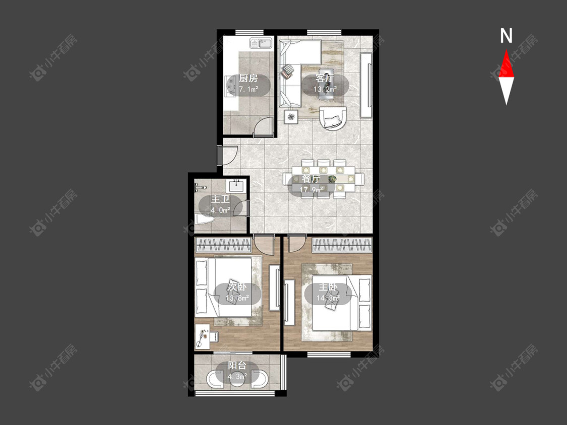 常州荆川里在售二手房源户型图_小牛看房