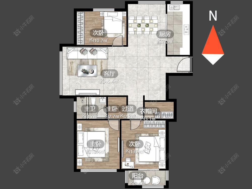 常州莱蒙城睿景公寓在售二手房源户型图_小牛看房