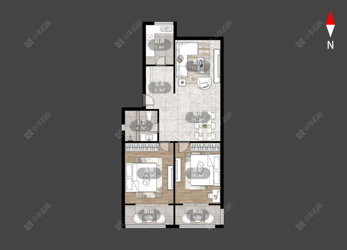 常州桃园公寓在售二手房源户型图_小牛看房