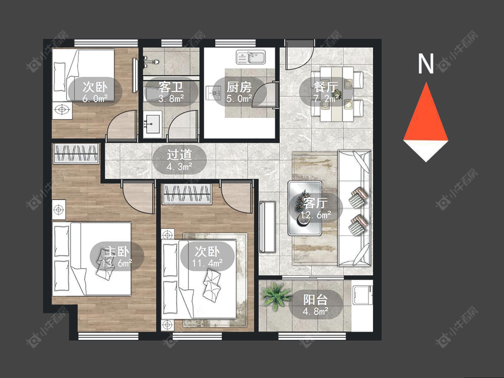 常州路劲城市主场在售二手房源户型图_小牛看房