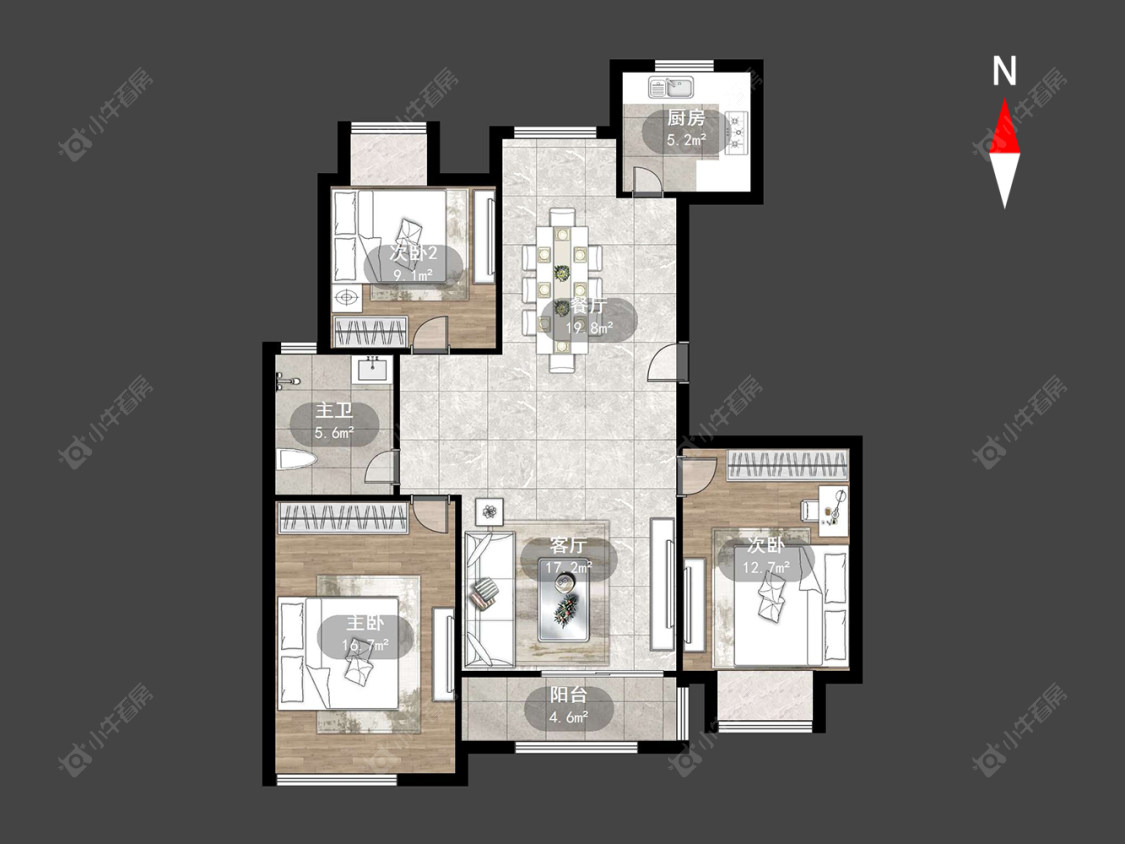 常州香江华廷花园在售二手房源户型图_小牛看房