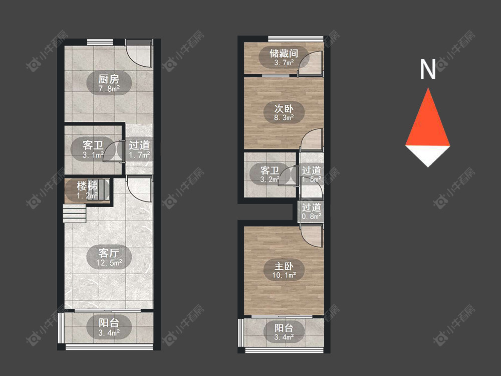常州蓝天花园西区在售二手房源户型图_小牛看房