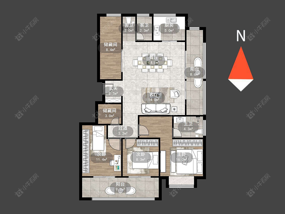 常州绿城江南里在售二手房源户型图_小牛看房