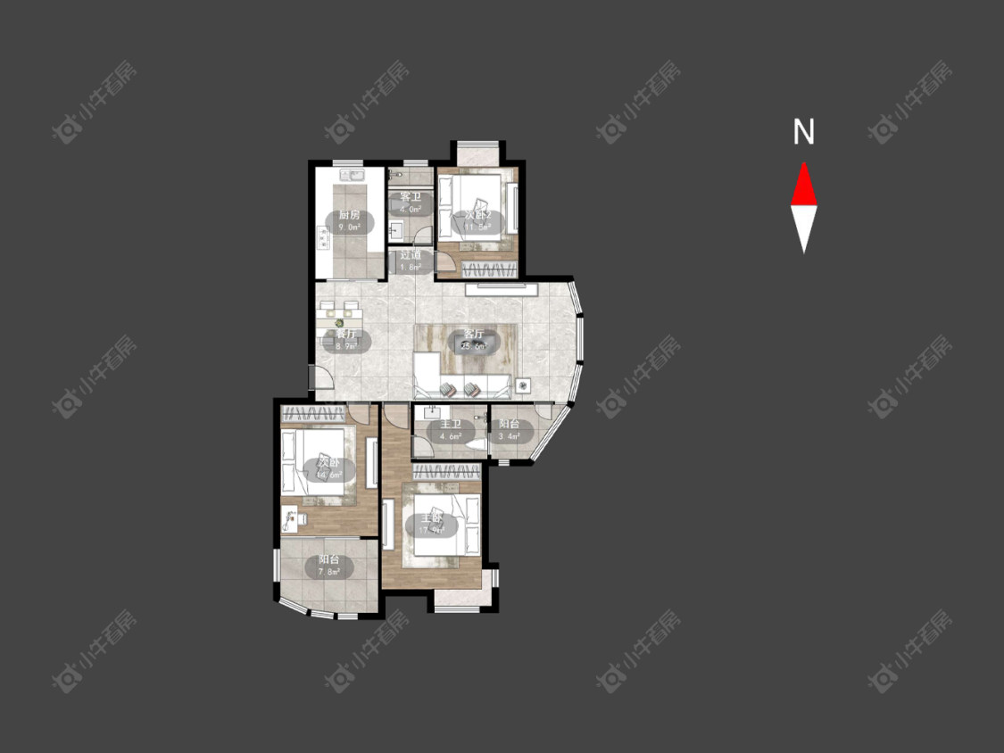 怀德名园房源户型图 常州怀德名园在售二手房源户型图_小牛看房