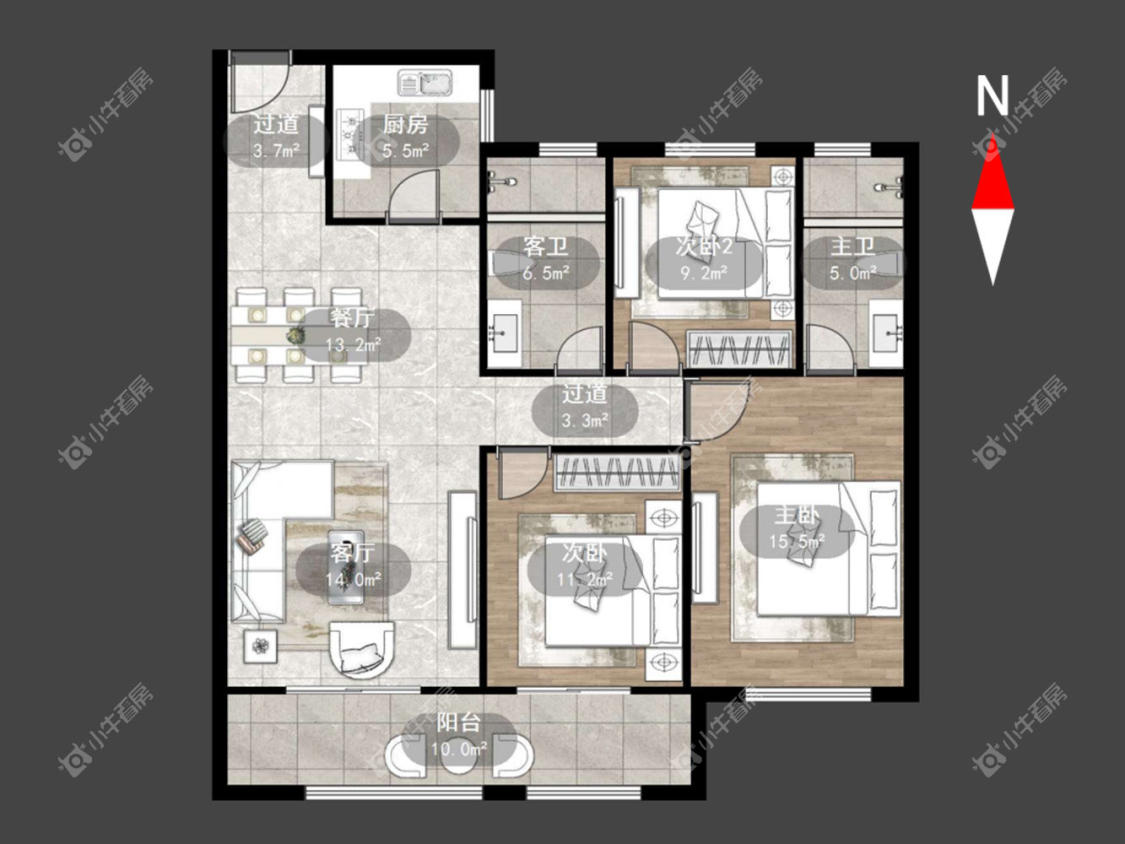 常州安欣花苑在租房源户型图_小牛看房