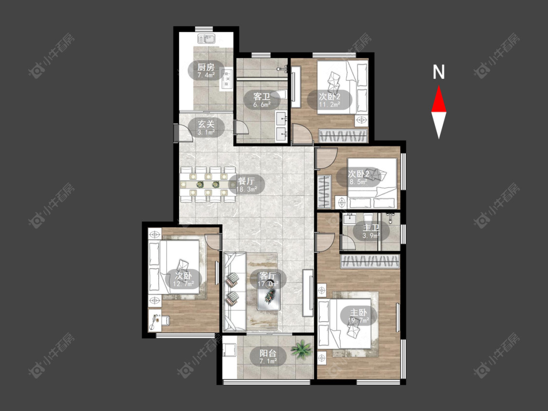 常州新立名园在售二手房源户型图_小牛看房