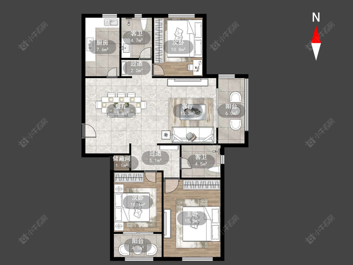 公园壹号四期房源户型图 常州公园壹号四期在售二手房房源户型图_小牛看房