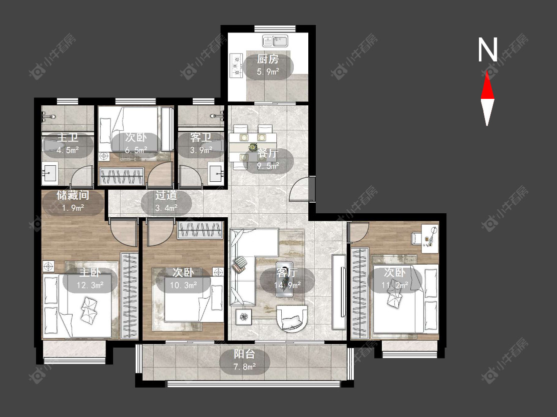 龙运天城房源户型图 常州龙运天城在售二手房源户型图_小牛看房