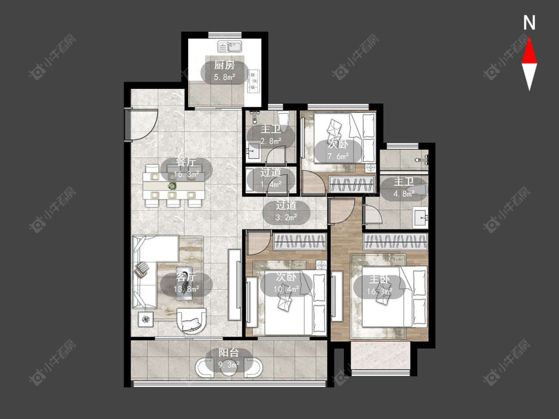 常州MOOC星光城二期在售二手房源户型图_小牛看房