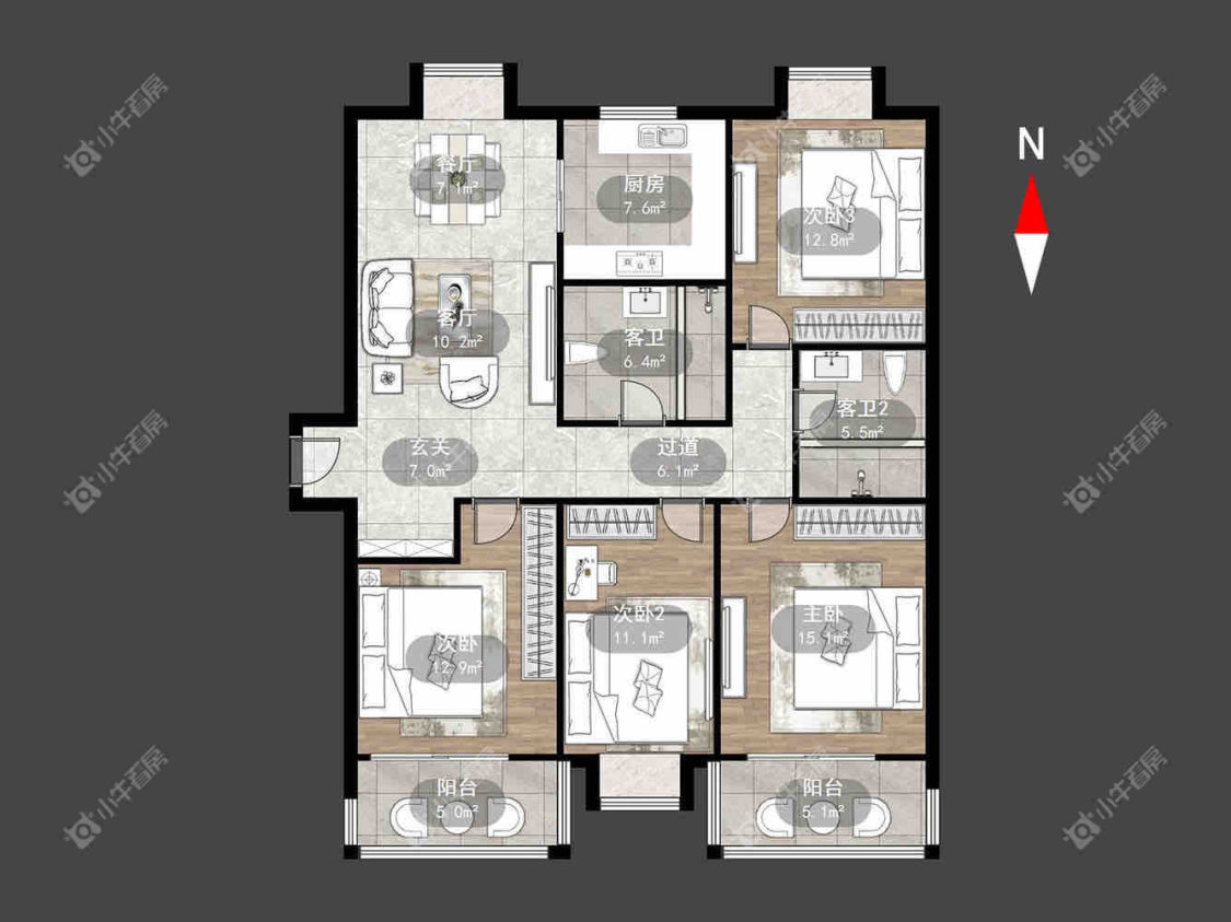 常州牡丹公寓在租房源户型图_小牛看房