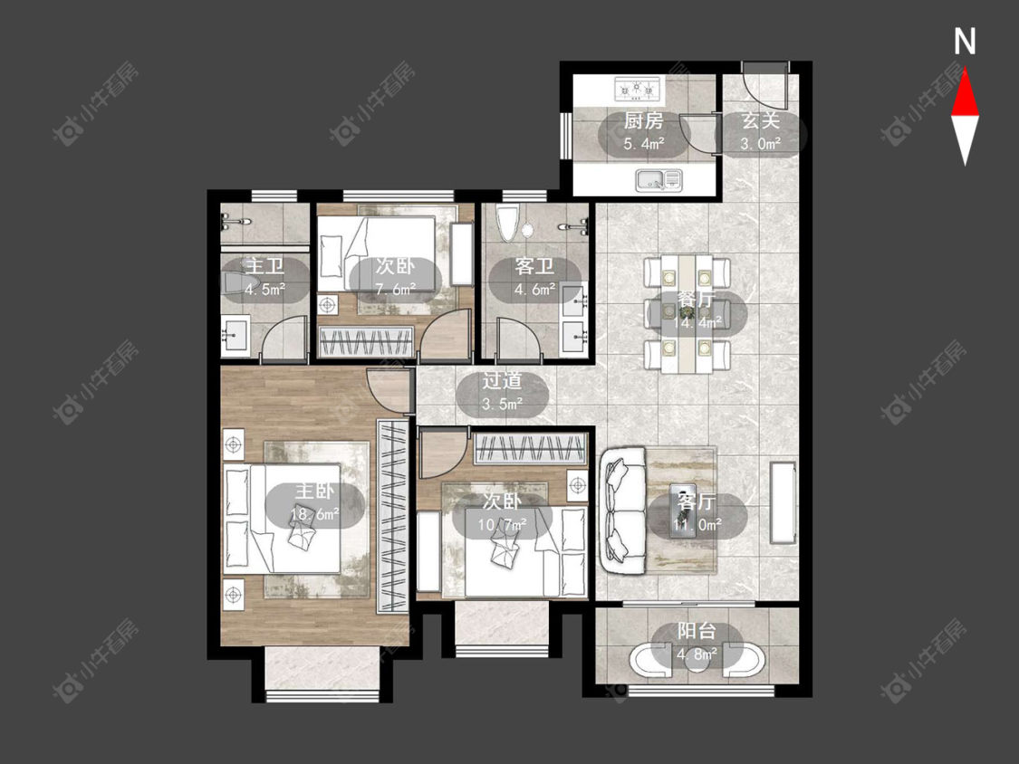 常州路劲城二期在售二手房源户型图_小牛看房