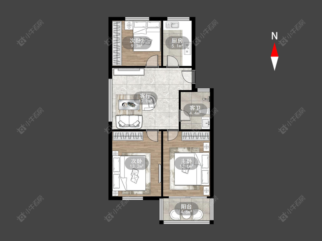 翠竹新村北区房源户型图 常州翠竹新村北区在售二手房源户型图_小牛看房