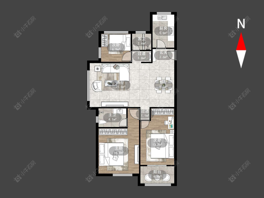 常州聚盛花园在售二手房源户型图_小牛看房