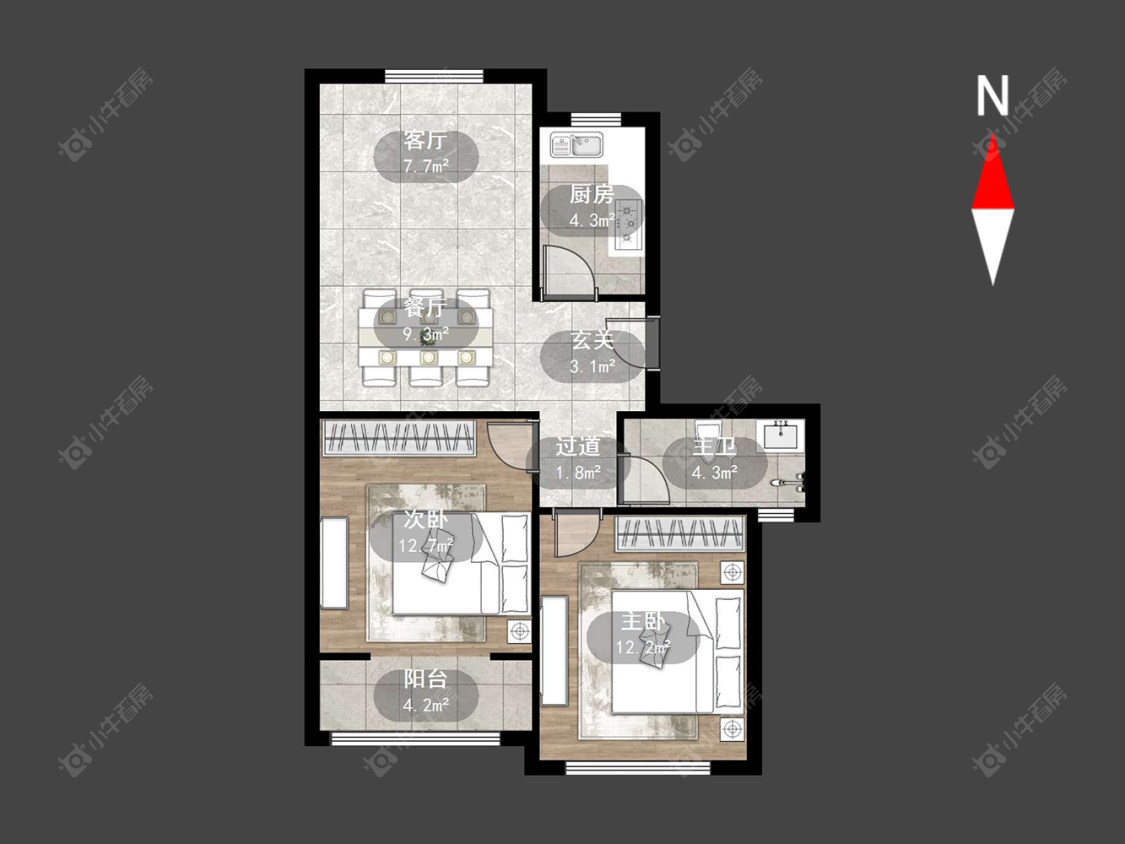 新景花苑二期房源户型图 常州新景花苑二期在售二手房源户型图_小牛看房