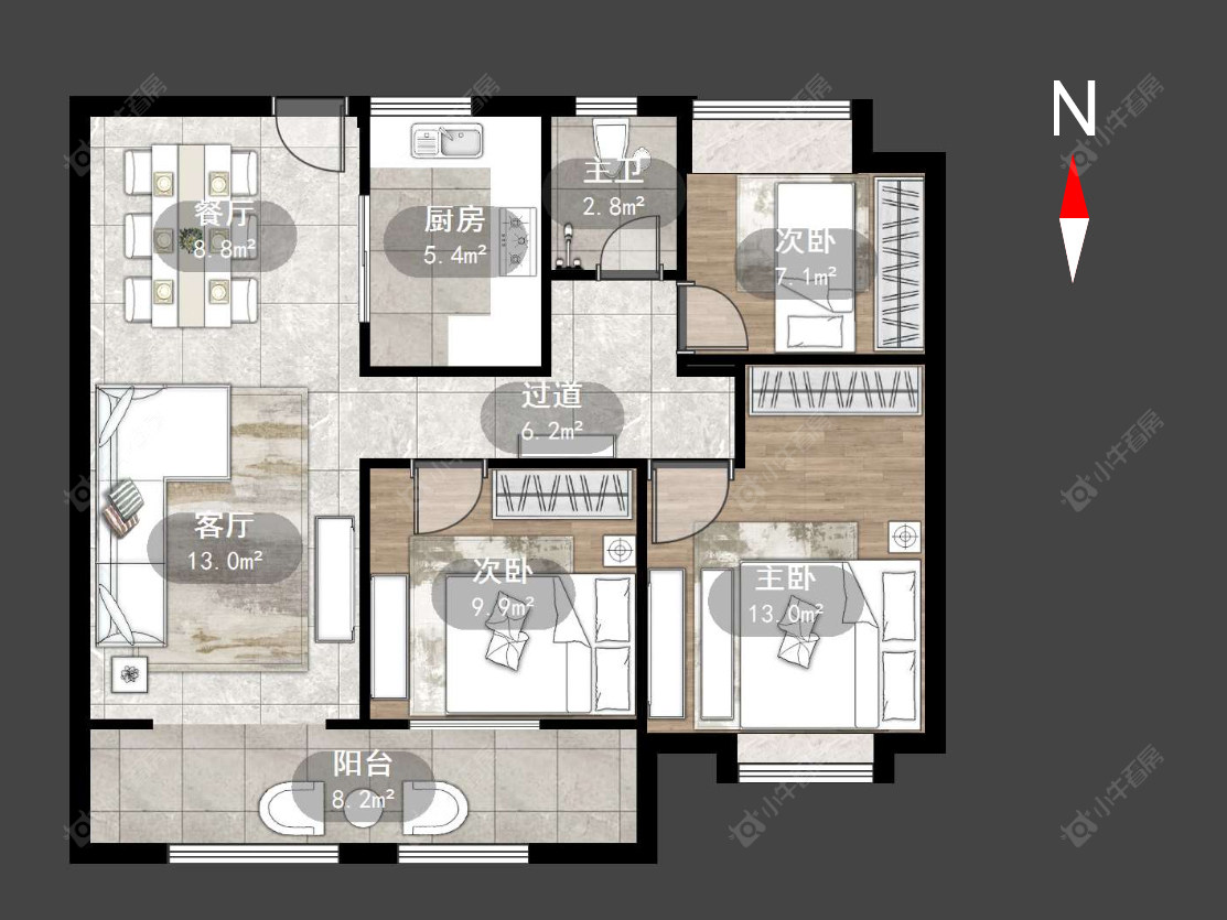 常州锦凤合鸣在售二手房源户型图_小牛看房