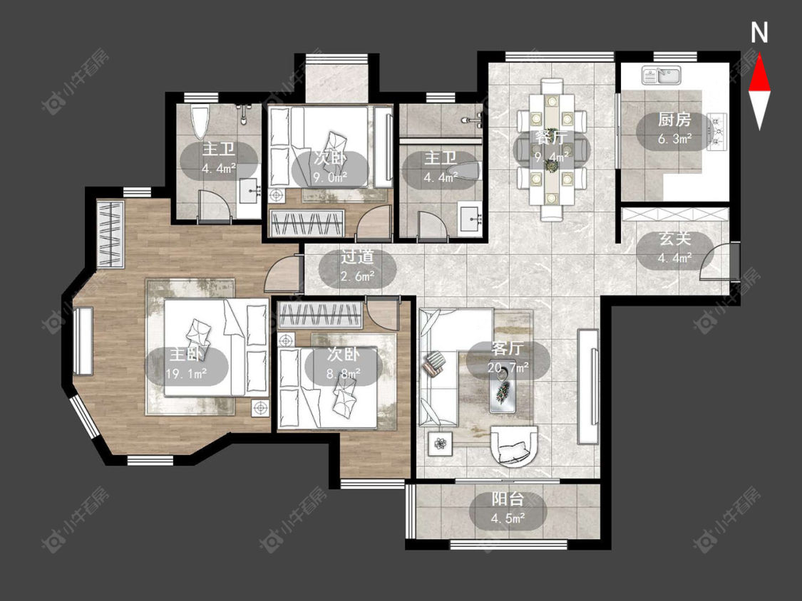 常州万水美兰城在售二手房源户型图_小牛看房