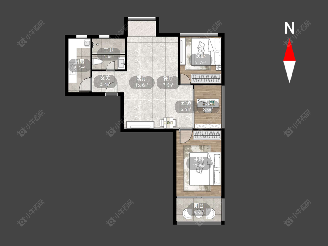 常州飞龙新苑在售二手房源户型图_小牛看房