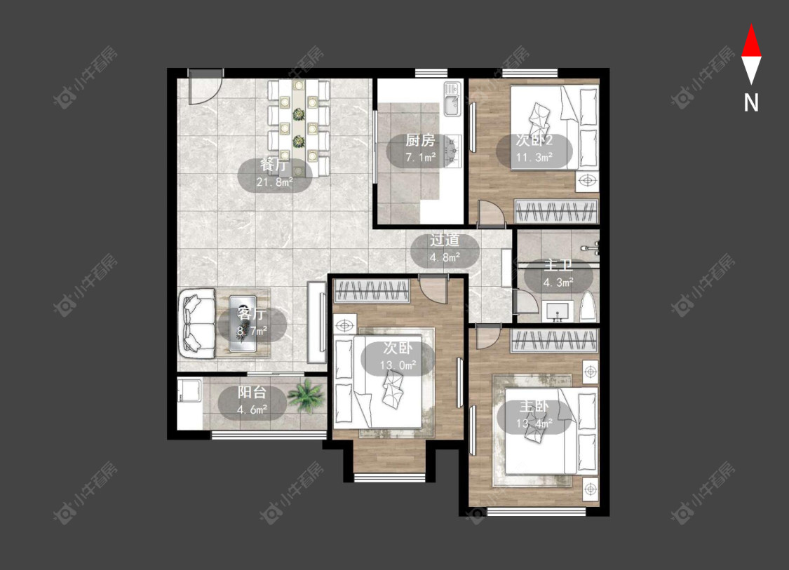 常州怡康花园在售二手房源户型图_小牛看房