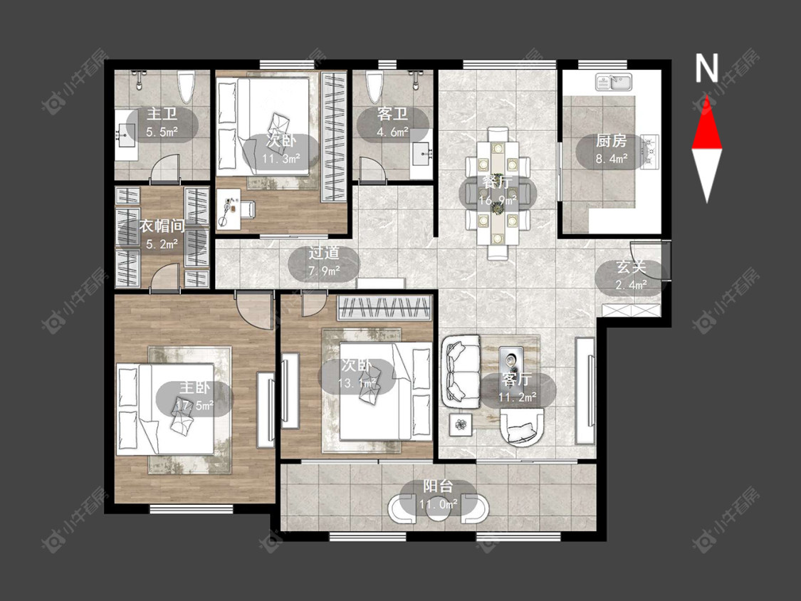 常州公园壹号四期在售二手房源户型图_小牛看房