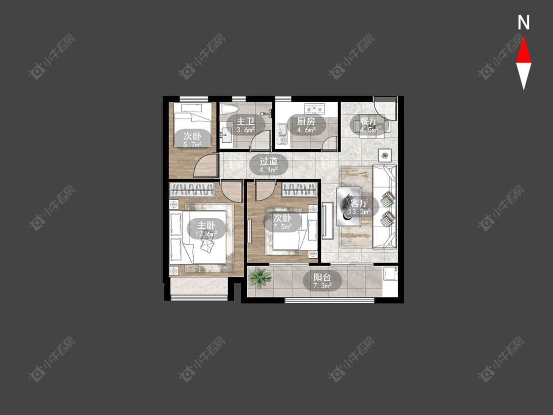 常州清云澜湾A区在售二手房源户型图_小牛看房