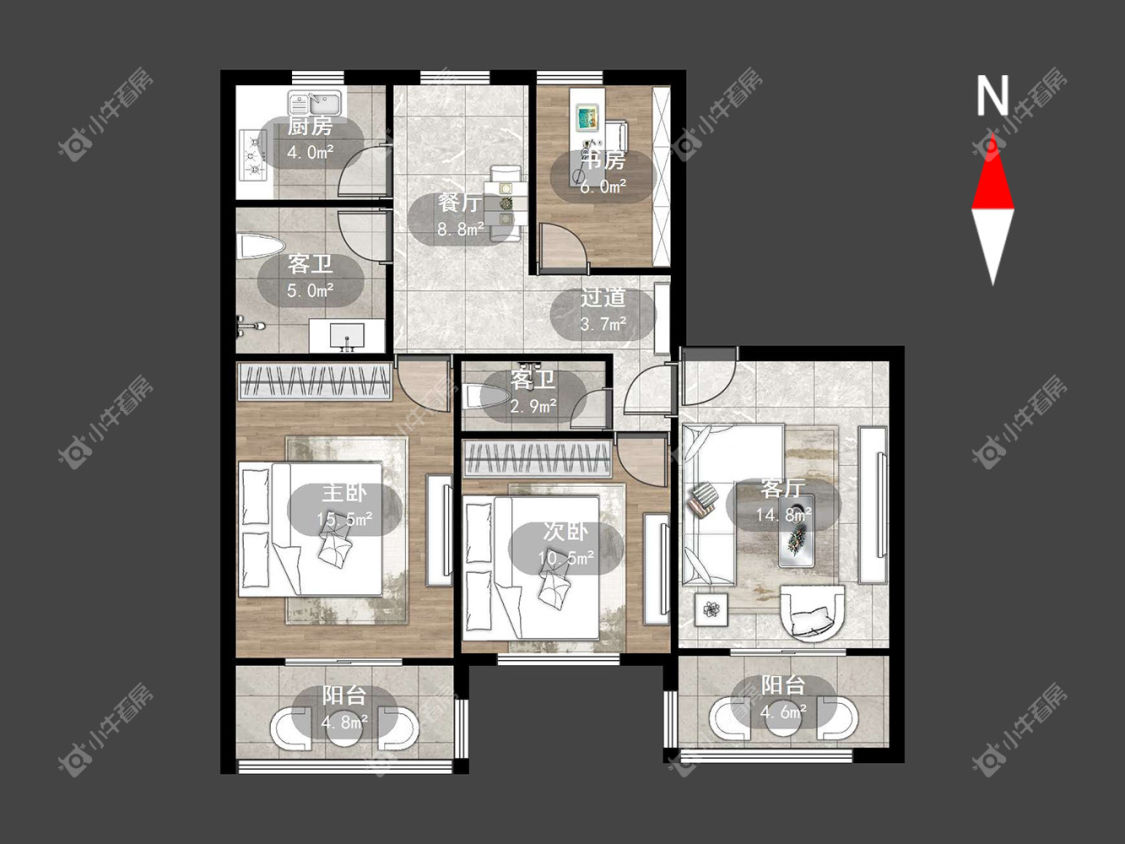常州花园新村（钟楼）在租房源室内图_小牛看房