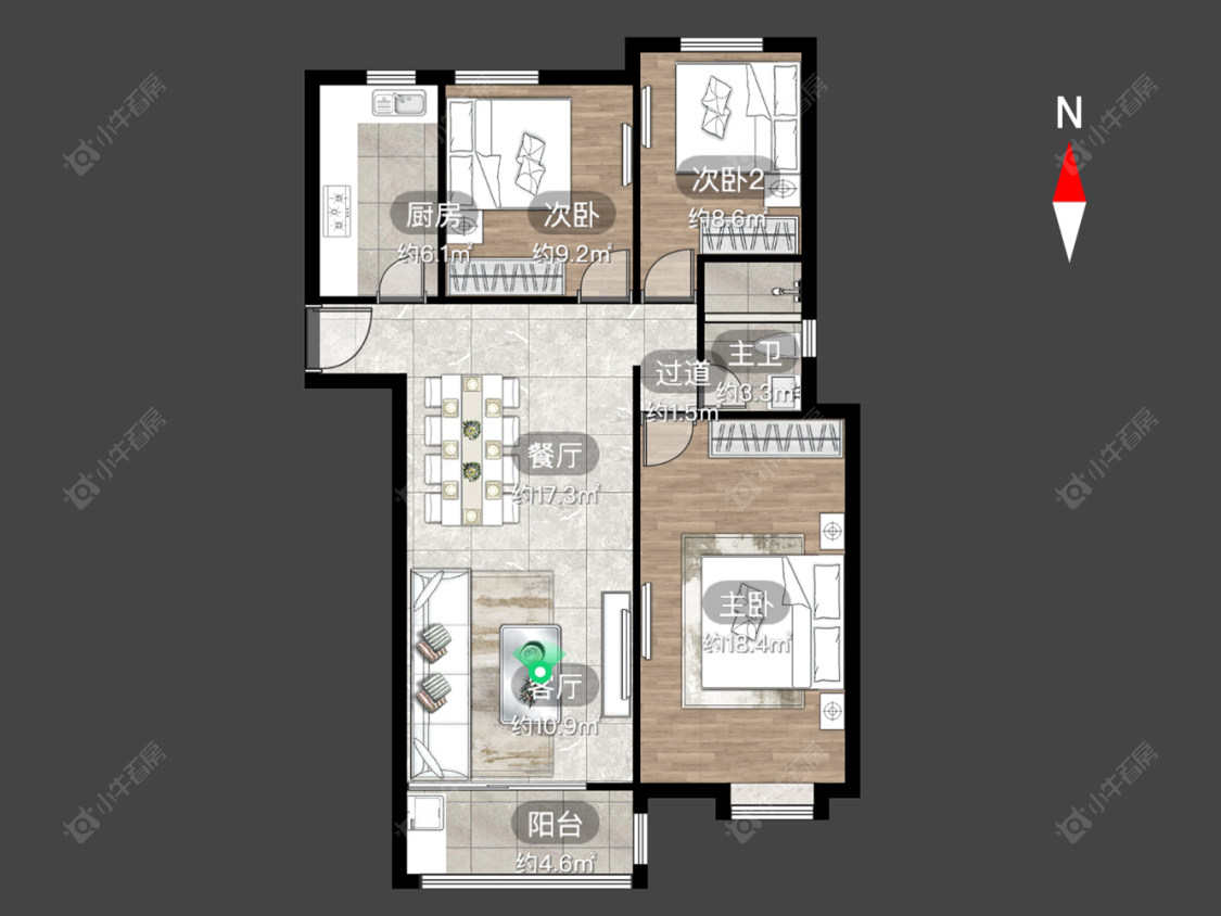 常州中海锦珑湾在售二手房源户型图_小牛看房