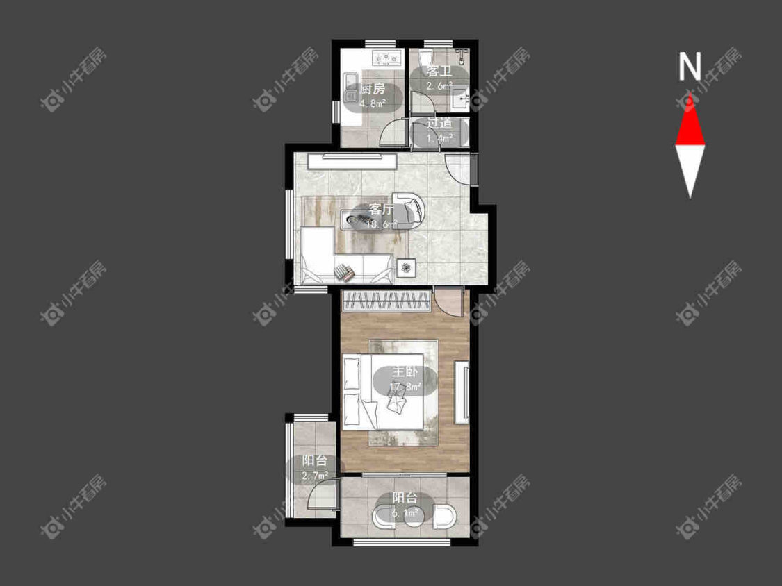 常州格兰艺堡一期在租房源户型图_小牛看房