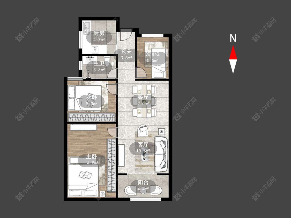 常州新城悠活城在售二手房源户型图_小牛看房