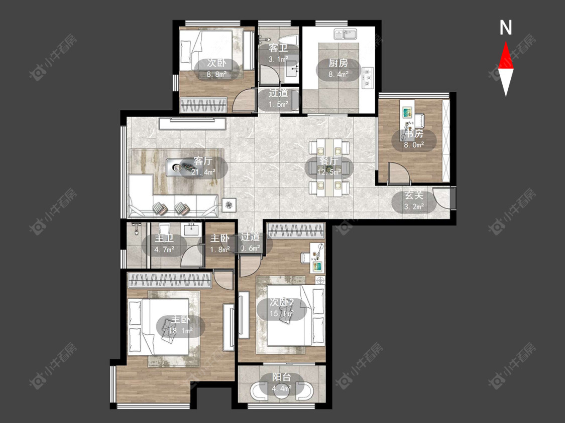 常州花溪兰庭在售二手房源户型图_小牛看房