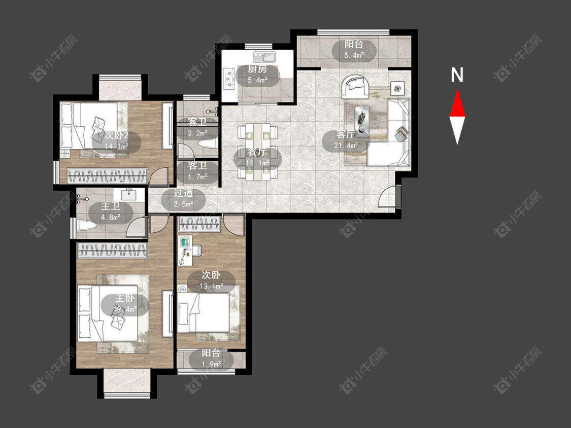 常州大名城西区二区在售二手房源户型图_小牛看房