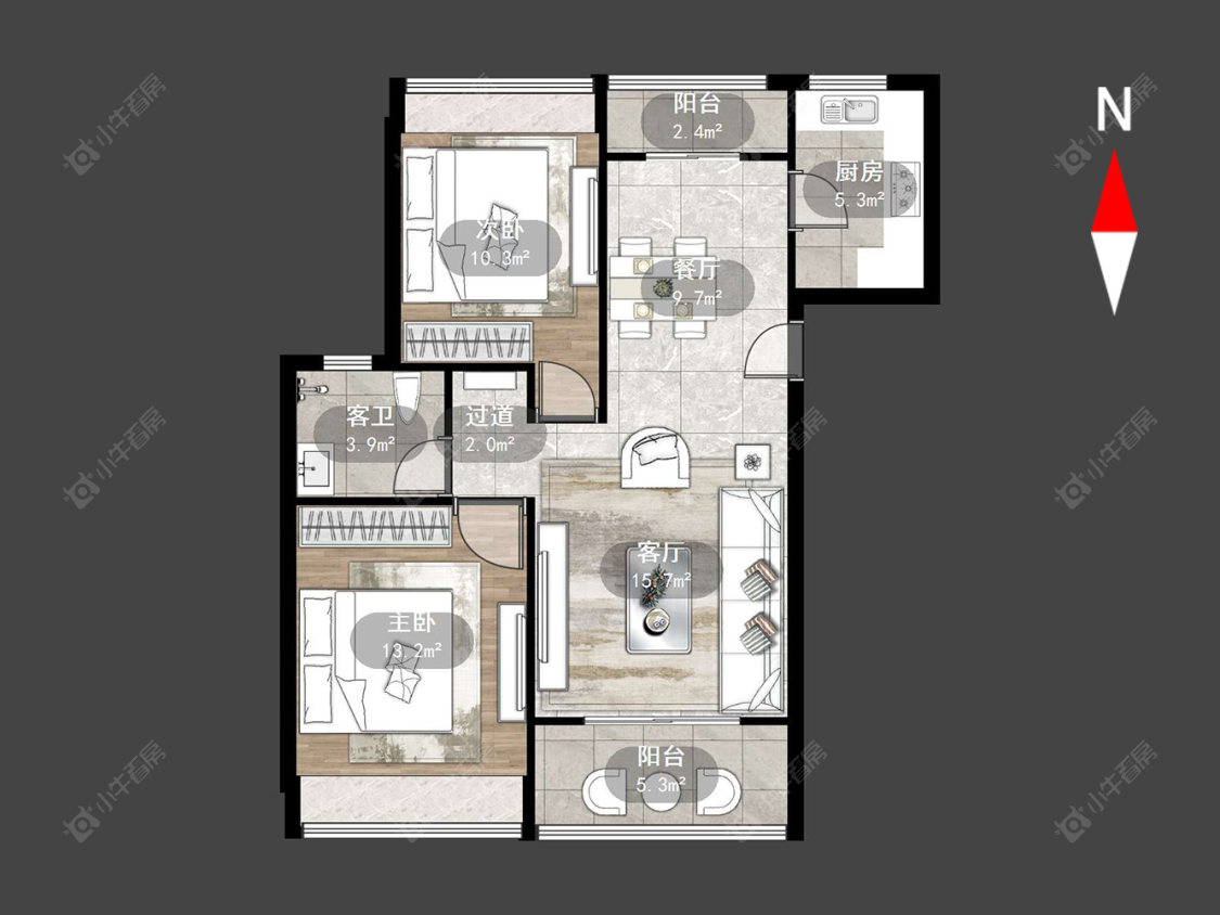 常州溪湖小镇在售二手房源户型图_小牛看房