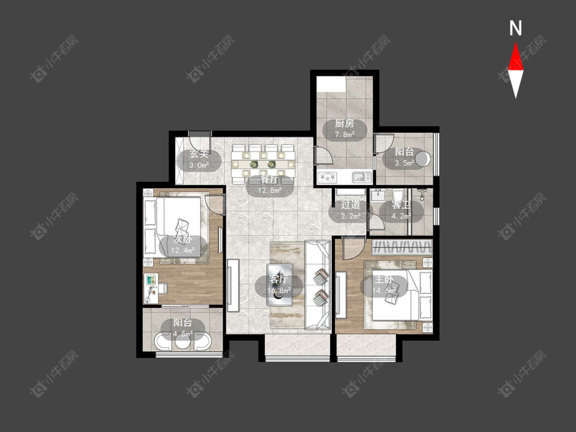 常州彩虹城在售二手房源户型图_小牛看房