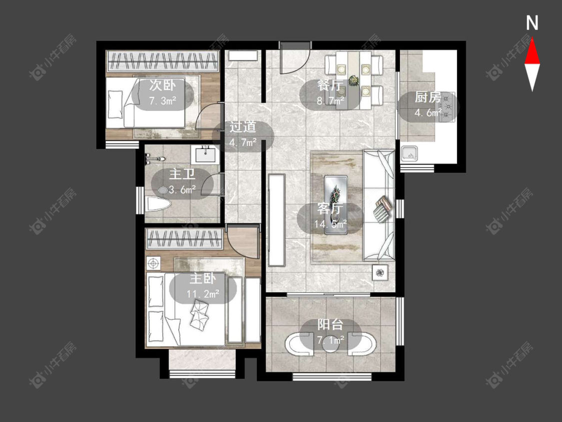 常州景瑞曦城在售二手房源户型图_小牛看房