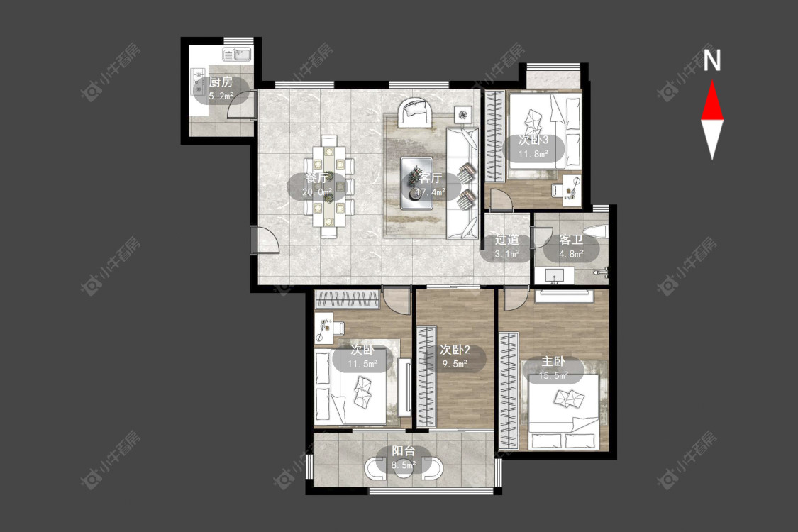 常州香江壹品在售二手房源户型图_小牛看房